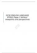  GCSE ENGLISH LANGUAGE   Paper 2 Writers’ viewpoints and perspectives  MARK SCHEME  FOR JUNE  2023   8700/2