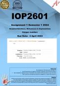 IOP2601 Assignment 1 QUIZ (COMPLETE ANSWERS) Semester 1 2024  - DUE 4 April 2024