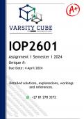 IOP2601 Assignment 1 QUIZ (DETAILED ANSWERS) Semester 1 2024 - DISTINCTION GUARANTEED