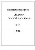 BIOD 322 MOD 1 NEUROSCIENCE ANATOMY LATEST REVIEW EXAM Q & A 2024