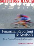 SOLUTIONS MANUAL for Financial Reporting and Analysis 13th Edition by Charles  Gibson