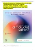 COMPLETE TEST BANK INTRODUCTION TO CRITICAL CARE NURSING 8TH EDITION SOLELATEST  |UPDATED 2024| COMPLETE GUIDE A+|ALL CHAPTERS AVAILABLE|QUESTIONS AND 100% CORRECT ANSWERS