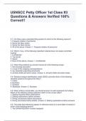 USNSCC Petty Officer 1st Class #3 Questions & Answers Verified 100% Correct!!