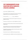 CDT Comprehensive Exam  Questions With Complete  Updated Answers