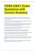 CEBS GBA1 Exam Questions with Correct Answers