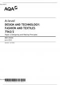 A-level DESIGN AND TECHNOLOGY: FASHION AND TEXTILES 7562/2