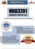 HRD3701 Assignment 2 (COMPLETE ANSWERS) Semester 1 2024 - DUE 19 April 2024