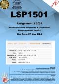 LSP1501 Assignment 2 QUIZ (COMPLETE ANSWERS) 2024 (184257) - DUE 27 May 2024