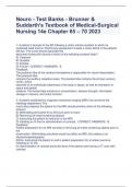 Neuro - Test Banks - Brunner &  Suddarth's Textbook of Medical-Surgical  Nursing 14e Chapter 65 – 70 2023