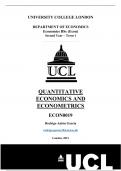 ECON0019 (Quantitative Economics and Econometrics) Term 1 Summary - UCL Economics BSc Second Year