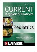 TEST BANK FOR CURRENT Diagnosis and Treatment Pediatrics 26th Edition By Maya Bunik, William W. Hay, All Chapters 1-46 |Complete Guide A+.