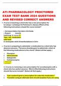 ATI PHARMACOLOGY PROCTORED  EXAM TEST BANK 2024 QUESTIONS  AND REVISED CORRECT ANSWERS