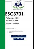 ESC3701 Assignment 2 (QUALITY ANSWERS) 2024