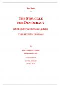 Test Bank for The Struggle for Democracy 13th Edition By (2022 Midterm Elections Update) By Edward Greenberg, Benjamin Page (All Chapters, 100% Original Verified, A+ Grade)