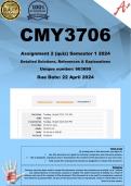 CMY3706 Assignment 2 QUIZ (COMPLETE ANSWERS) Semester 1 2024 (663690) - DUE 22 April 2024 