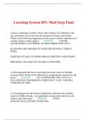 Learning System RN: Med Surg Final 2024