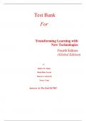 Test Bank for Transforming Learning with New Technologies 4th Edition (Global Edition) By Robert Maloy, Ruth-Ellen Verock, Sharon Edwards, Torrey Trust (All Chapters, 100% Original Verified, A+ Grade)