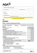 2023 AQA AS GERMAN 7661/1 Paper 1 Listening, Reading and Writing Question Paper & Mark scheme (Merged) June 2023 [VERIFIED]