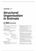 Structural Organisation In Animals  summary notes  + mastering multiple choice questions + NCERT exemplar question + statement based questions + matching type questions  + assertion and reasons  all in one with brief explanation
