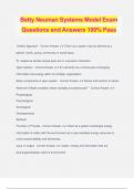 Betty Neuman Systems Model Exam Questions and Answers 100% Pass