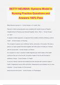 BETTY NEUMAN: Systems Model in Nursing Practice Questions and Answers 100% Pass
