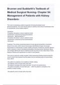  Medical-Surgical Nursing,  Brunner & Suddarth's Test Bank ,  Chapter 54: Management of Patients with Kidney Disorders, Questions and Verified Answers