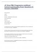 JC Virus PML Progressive multifocal leukoencephalopathy Exam Questions & Answers 2024/2025