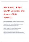 ED Scribe - FINAL  EXAM Questions and  Answers 100%  VERIFIED