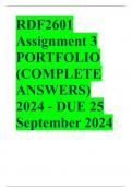 RDF2601 Assignment 3 PORTFOLIO (COMPLETE ANSWERS) 2024 - DUE 25 September 2024