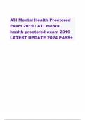 ATI Mental Health Proctored Exam 2019 2024 UPDATE