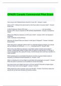 CPAER Canada Commercial Pilot Exam with correct Answers