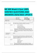 NR 509 Week 6 Quiz 100% VERIFIED QUESTIONS AND ANSWERS 2024/2025 UPDATE