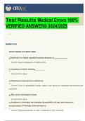 CEUFAST TEST RESULTS Medical Error 100% VERIFIED ANSWERS 2024/2025