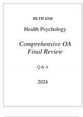 WGU D575) HLTH 4350 HEALTH PSYCHOLOGY COMPREHENSIVE OA FINAL REVIEW 2024.