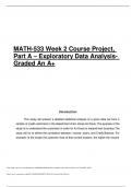MATH-533 Week 2 Course Project, Part A – Exploratory Data Analysis- Graded An A+