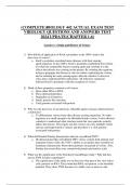  (COMPLETE)BIOLOGY 442 ACTUAL EXAM TEST VIROLOGY QUESTIONS AND ANSWERS TEST 2024 UPDATE(CHAPTER 1-6)