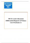 NR 511 week 6 discussion  1Differential Diagnosis & Primary  Care Practicum A+