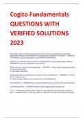 Cogito Fundamentals QUESTIONS WITH VERIFIED SOLUTIONS 2023