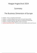 Summary the business dimension of Europe, Haagse Hogeschool 2024, Chapters 1 - 4 with notes