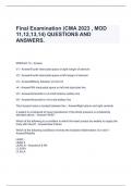 Final Examination (CMA 2023 , MOD 11,12,13,14) QUESTIONS AND ANSWERS.