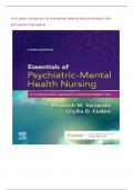 TEST BANK: ESSENTIALS OF PSYCHIATRIC MENTALHEALTH NURSING (4TH EDITION 