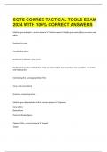  SGTS COURSE TACTICAL TOOLS EXAM 2024 WITH 100% CORRECT ANSWERS