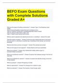 BEFO Exam Questions with Complete Solutions Graded A+