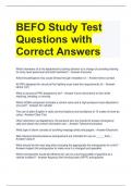 BEFO Study Test Questions with Correct Answers 