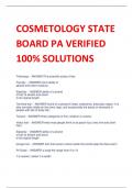 COSMETOLOGY STATE BOARD PA VERIFIED 100% SOLUTIONS