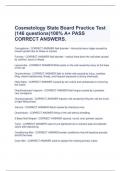 Cosmetology State Board Practice Test (146 questions)100% A+ PASS CORRECT ANSWERS