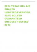 2024 TEXAS CDL AIR BRAKES UPDATED&VERIFIED 100% SOLVED GUARANTEED SUCCESS TESTSED 2019 