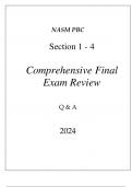 NASM PBC SECTION 1 - 4 COMPREHENSIVE FINAL EXAM REVIEW Q & A 2024.
