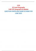 OCR AS Level Geography H481/03 Geographical debates  QUESTION PAPER AND MARK SCHEME FOR JUNE 2023 