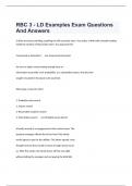 RBC 3 - LD Examples Exam Questions And Answers